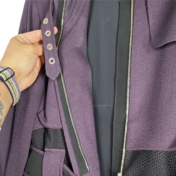 Georgine The Jane Trench Dress Deep Purple Sz 12 - Picture 11 of 15